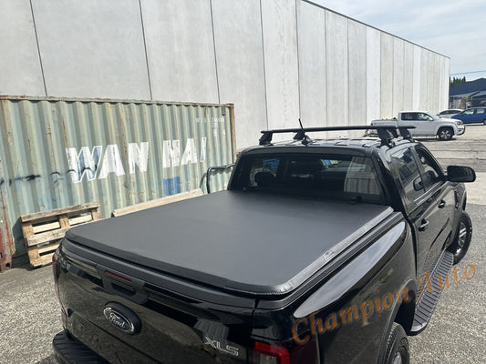 Tri Fold Soft Tonneau Cover Fit Ford Ranger Raptor Dual Cab Bare Tub 2022-2024