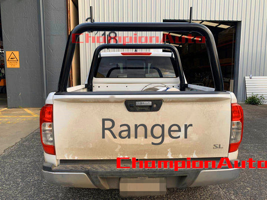 2 X 3" Black Powder Coated ladder racks for Ford Ranger Dual Cab 2012-2021