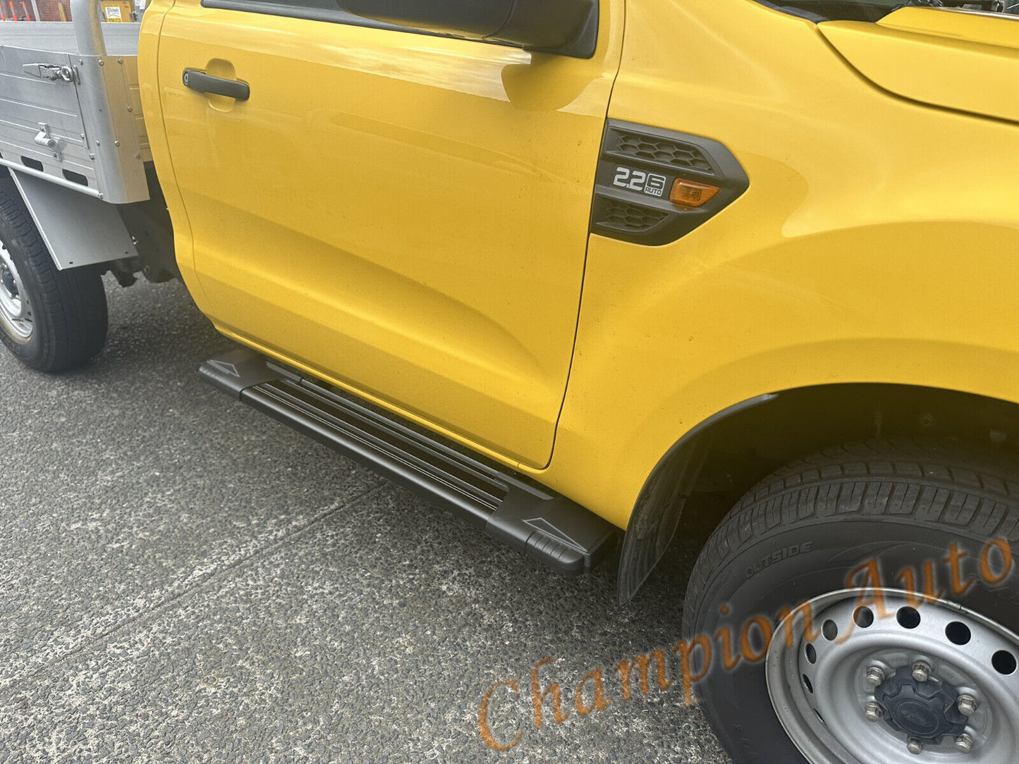 Black Alloy Side Steps for Ford Ranger SINGLE Cab 2012-08/2022 (HD24)