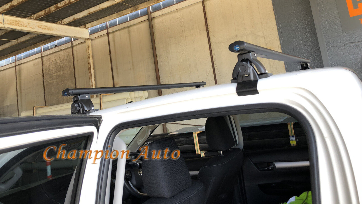 Ute Roof Racks 142cm Black Two Cross Bars fit Ford Ranger BT50 2012 to 2020+