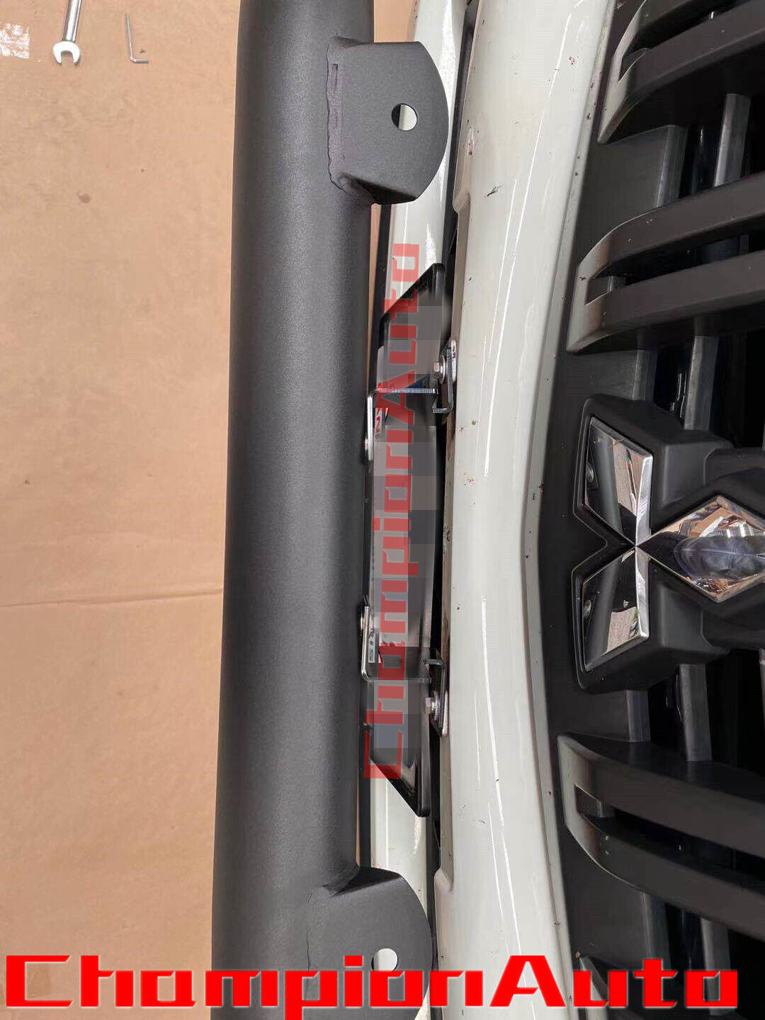 BLACK Nudge Bar For Mitsubishi MQ Triton 2015-2019 WITH Front Ladder Rack H Rack