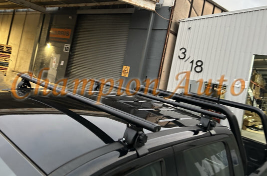 Double of Roof Rack Black Cross Bars 142cm Mistubishi Triton MQ 2015-2019