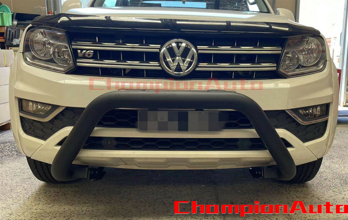 Matt Black Steel Nudge Bar Volkswagen Amarok 2017-2021 Compatible with sensors