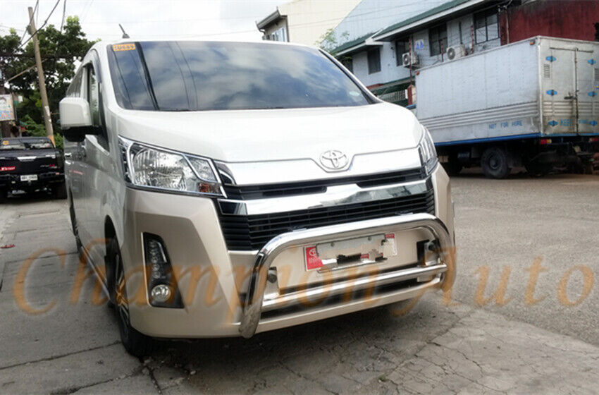 Stainless Steel Silver Nudge Bar For  New Shape Toyota Hiace LWB 05/2019- 2024