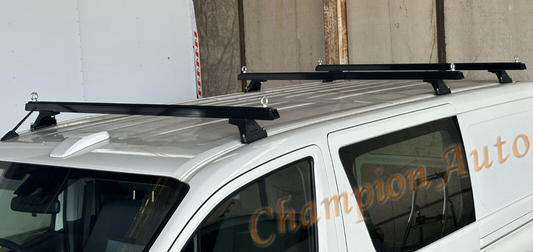 Black HEAVY DUTY Roof Racks Cross Bars X3 for Toyota Hiace LWB 2019-2024