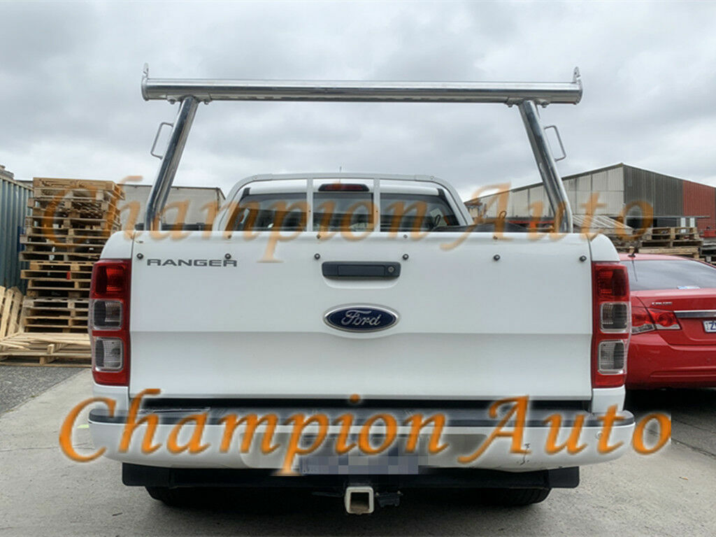 Polished Silver Alloy Ladder Rack + Extension Bar for Ford Ranger 2008-2011