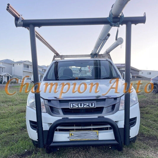 Black Nudge Bar for Isuzu D-Max Dmax 2012-08/2020 with Front Ladder Rack H Rack