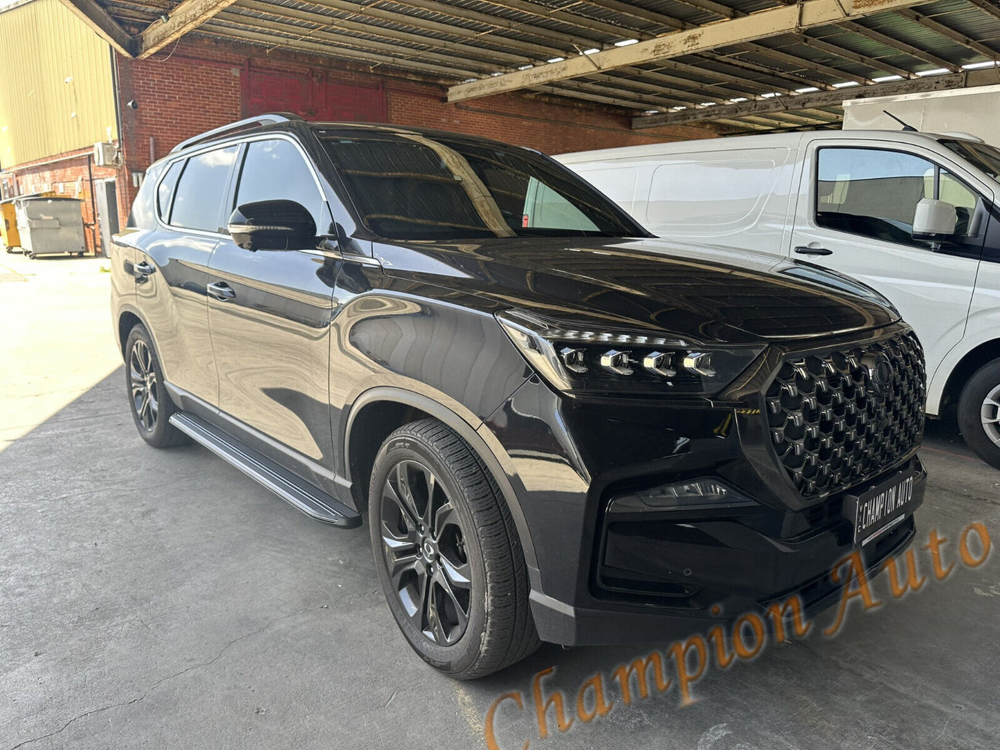 BLACK Side Steps Running Boards for SsangYong Rexton 2019-2024 All Models (XRB)