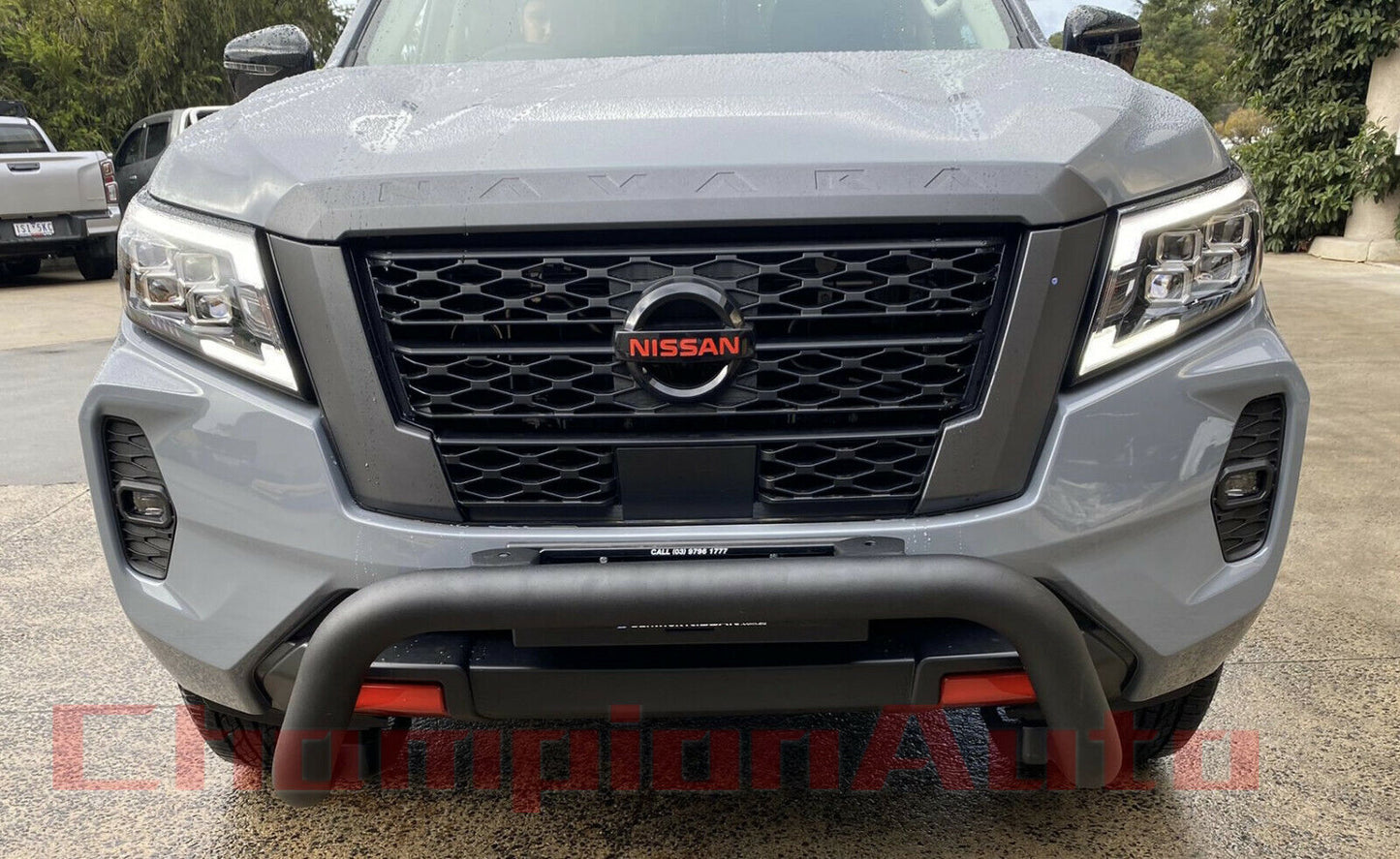 Black Steel Nudge Bar FOR NISSAN NAVARA 2021 -2024 Compatible with Sensors