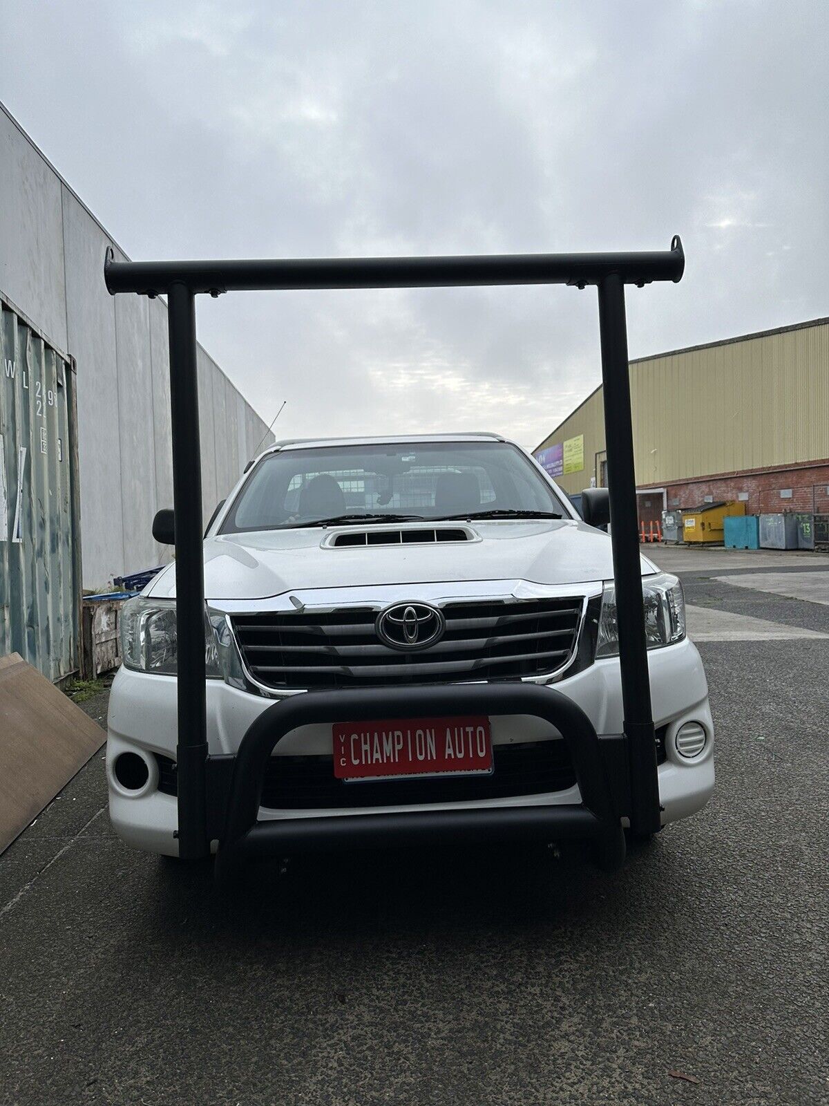 BLACK Nudge Bar + Front Ladder Rack H Rack H-Frame for Toyota Hilux 2004-2015