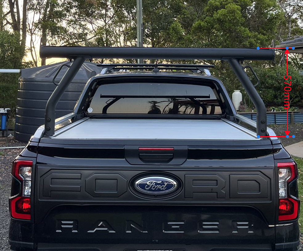 Black Ladder Rack FOR NEXT GEN Ford Ranger Wildtrak Roller Cover Track 2022-2024