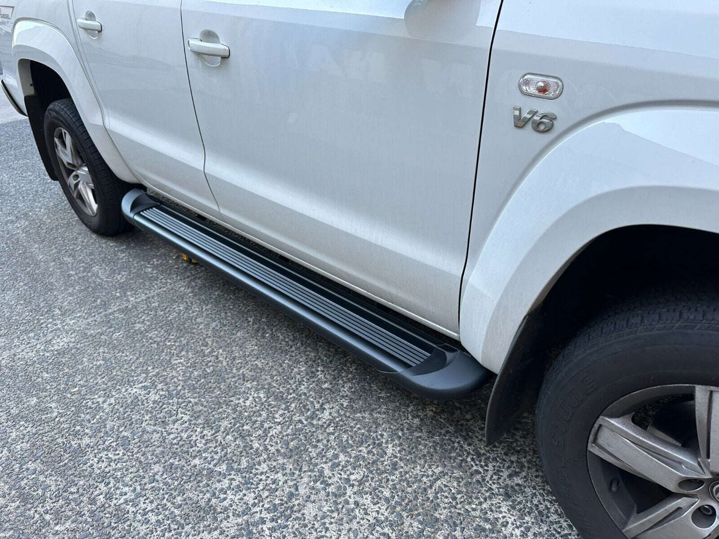 BLACK Side Steps Running Boards Aluminum FOR Volkswagen Amarok 2010- 2022 (CBB)