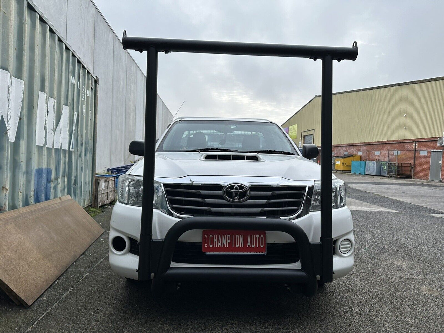 BLACK Nudge Bar + Front Ladder Rack H Rack H-Frame for Toyota Hilux 2004-2015