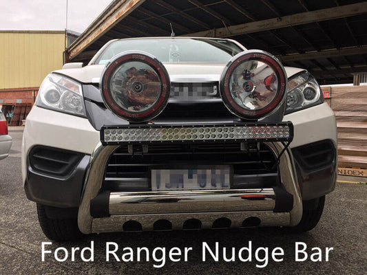 Ford Ranger 3.0" Stainless Steel Nudge Bar 2012-2021 Spot Light Mounting Tabs